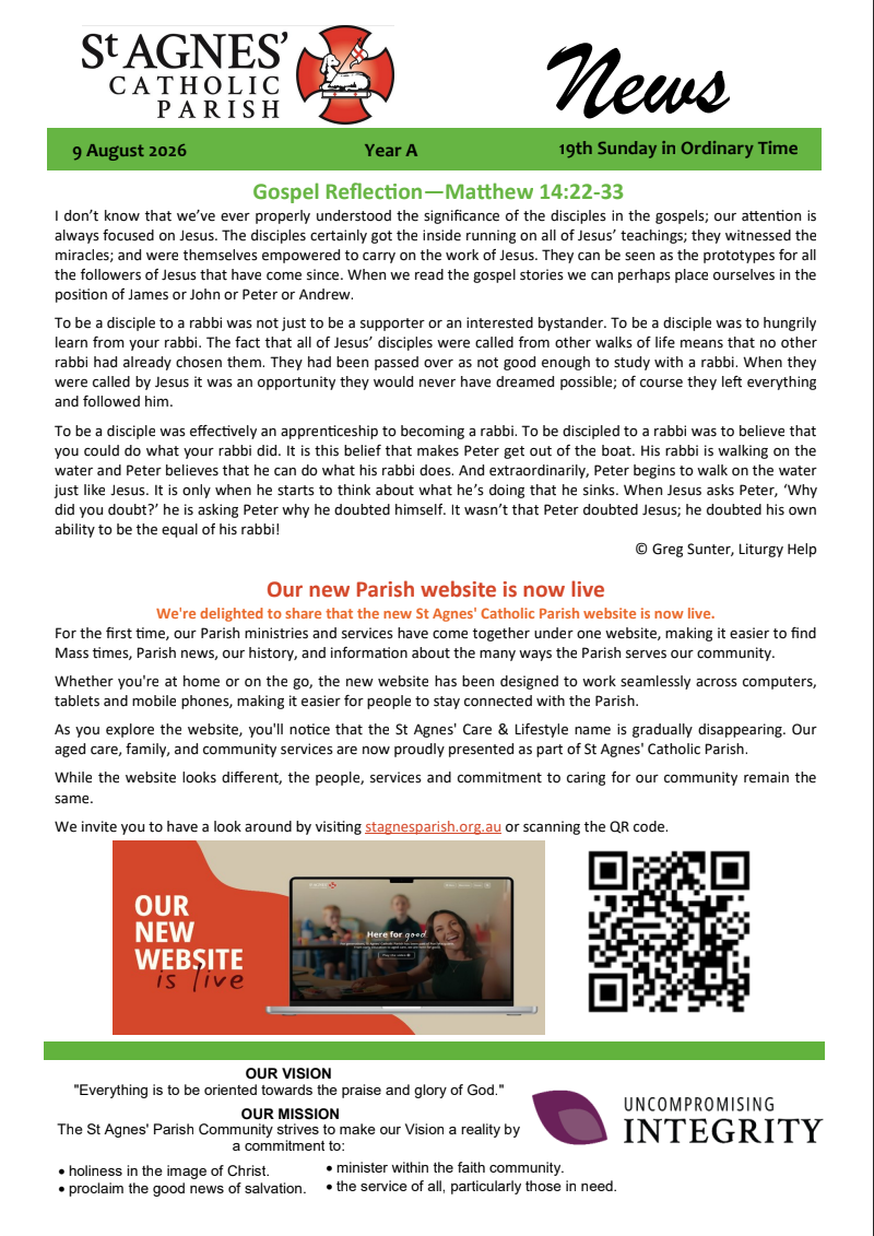 Parish Newsletter 9 August 2026