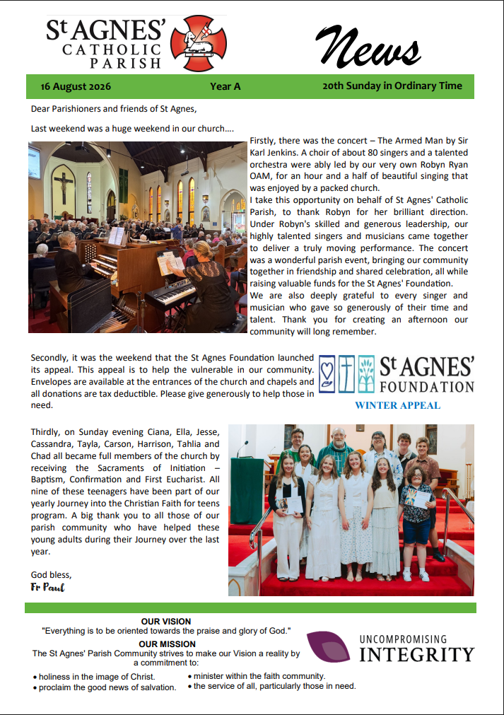 Parish Newsletter 16 August 2026
