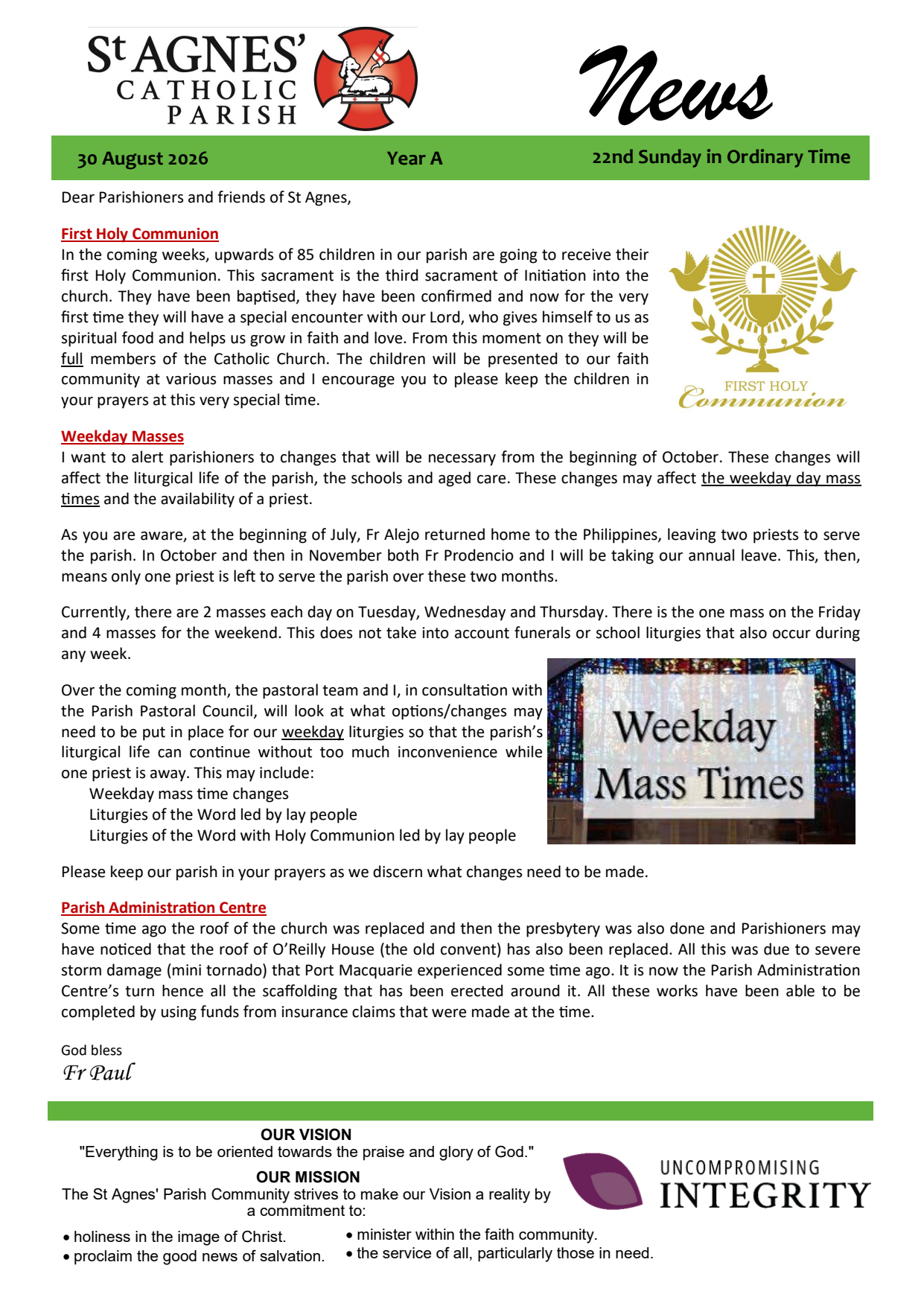 Parish Newsletter 30 August 2026