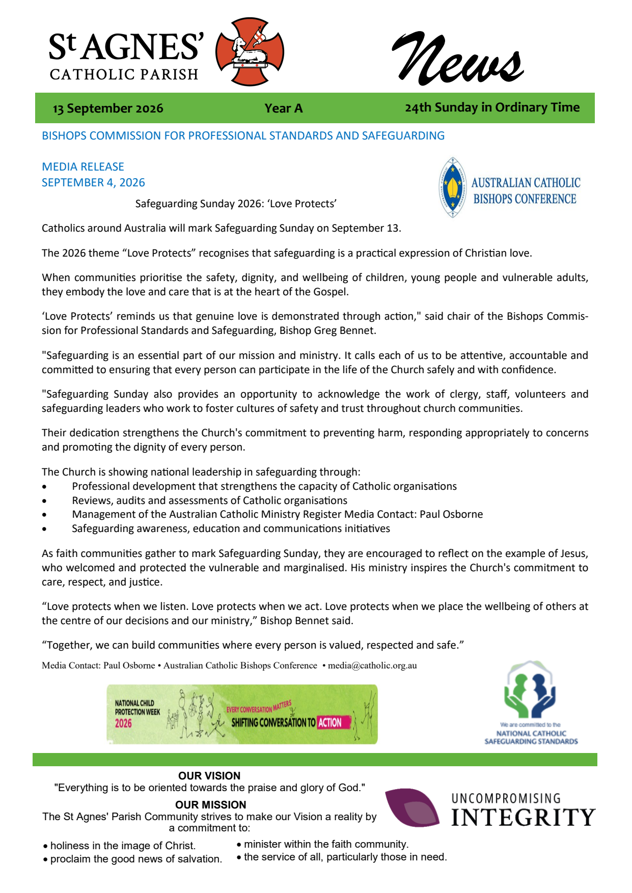 Parish Newsletter 13 September 2026
